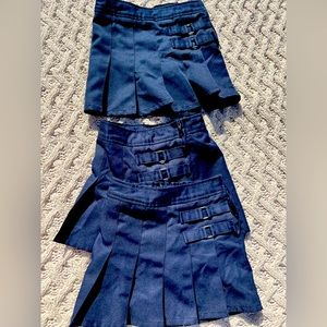 Navy French toast school skirts with buckle and bloomers